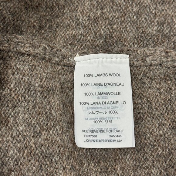 J. Crew 100% Lambswool Sweater Sz M Shawl Collar Light Brown Dad Academia Preppy - Picture 10 of 12